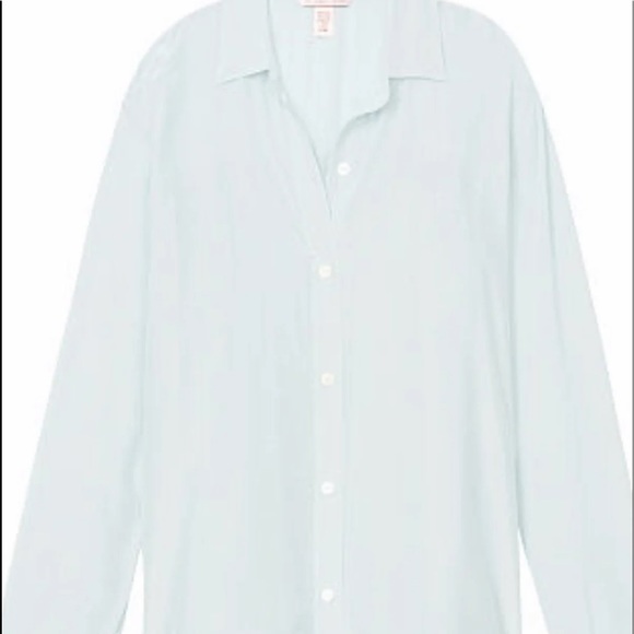 Vs satin sleep top semi sheer shorts frosty blue voile fabric - Picture 8 of 11